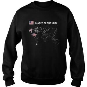 Usa Flag Landed On The Moon Map American Sweatshirt